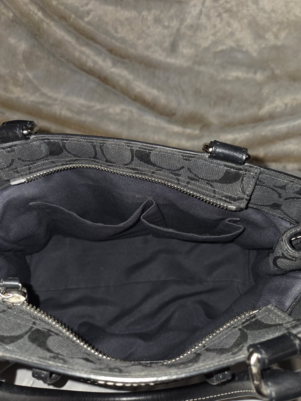 Coach Hampton Black Signature Canvas Satchel - Picture 13 of 13